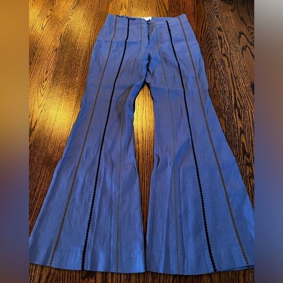 By Anthropologie US 4 Striped Flare Pants Color:
BLUE MOTIF - Picture 3 of 5